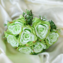 Load image into Gallery viewer, Rose & Baby Breath Assorted Bridal Bouquet Artificial Silk Flowers - Lime Green