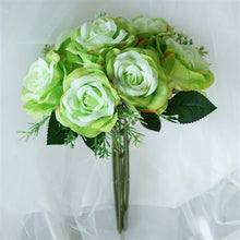 Load image into Gallery viewer, Rose & Baby Breath Assorted Bridal Bouquet Artificial Silk Flowers - Lime Green