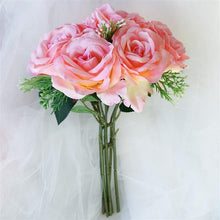 Load image into Gallery viewer, Rose & Baby Breath Assorted Bridal Bouquet Artificial Silk Flowers - Pink