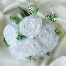 Load image into Gallery viewer, Rose & Baby Breath Assorted Bridal Bouquet Artificial Silk Flowers - White