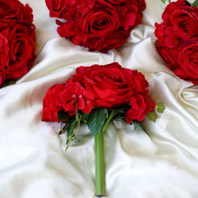 Load image into Gallery viewer, Rose & Hydrangea Bouquet Artificial Silk Flowers - Red