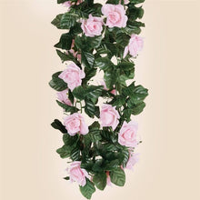 Load image into Gallery viewer, Silk Rose Garland Artificial Flowers - Pink - 6 ft