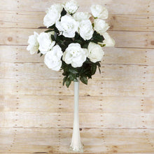 Load image into Gallery viewer, Large Open Rose Bush Artificial Silk Flowers - Cream