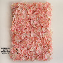 Load image into Gallery viewer, Hydrangea Artificial Flower Wall Mat Panel - Blush - 4 panels