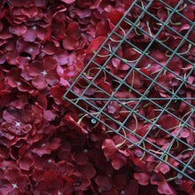 Load image into Gallery viewer, Hydrangea Artificial Flower Wall Mat Panel - Wine - 4 panels