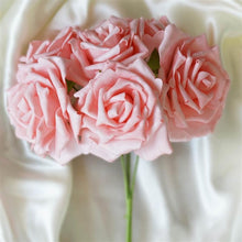 Load image into Gallery viewer, 6 Pack Pink Foam Rose Flower Bouquet For Wedding Centerpiece Vase Decor