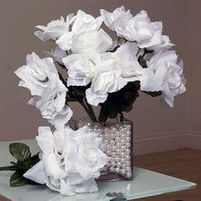 Load image into Gallery viewer, Small Open Rose Bush Artificial Silk Flowers - White