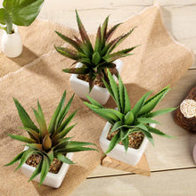 Load image into Gallery viewer, Set of 3 | 5" Assorted Spotted Aloe Vera Artificial Plants with Pots