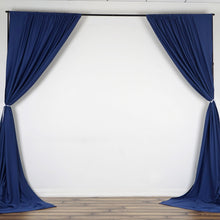 Load image into Gallery viewer, Set Of 2 Navy Fire Retardant Polyester Curtain Panel Backdrops Window Treatment With Rod Pockets - 5FTx10FT
