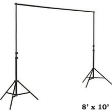 Load image into Gallery viewer, 10FT Adjustable Crossbar Kit Wedding Photography Muslin Backdrop Stand + FREE Backdrops