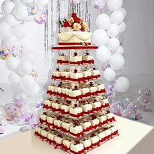 Load image into Gallery viewer, 7 Tier Square Heavy Duty Acrylic Glass Cupcake Dessert Stand For Birthday Wedding Party