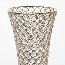Load image into Gallery viewer, 23" Tall Gold Beaded Crystals Trumpet Vase Wedding Centerpiece - Buy One Get One Free