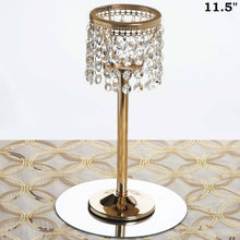 Load image into Gallery viewer, Stunning Metal Votive Tealight Crystal Candle Holder Wedding Centerpiece - Gold - 11.5"