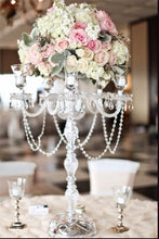Load image into Gallery viewer, Stunning Candelabra Candlestick Crystal Candle Holder Wedding Centerpiece - 35" Tall