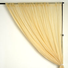 Load image into Gallery viewer, 10FT Fire Retardant Champagne Sheer Curtain Panel Backdrops Window Treatment With Rod Pockets - Premium Collection