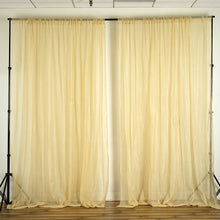 Load image into Gallery viewer, 10FT Fire Retardant Champagne Sheer Curtain Panel Backdrops Window Treatment With Rod Pockets - Premium Collection