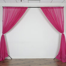 Load image into Gallery viewer, 10FT Fire Retardant Fushia Sheer Curtain Panel Backdrops Window Treatment With Rod Pockets - Premium Collection