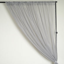 Load image into Gallery viewer, 10FT Fire Retardant Silver Sheer Curtain Panel Backdrops Window Treatment With Rod Pockets - Premium Collection