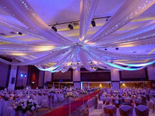 Load image into Gallery viewer, 20FT Premium White Fire Retardant Sheer Voil Curtain Ceiling Panel Backdrop
