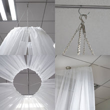 Load image into Gallery viewer, 40FT Premium White Fire Retardant Sheer Voil Curtain Ceiling Panel Backdrop