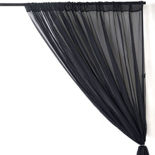 Load image into Gallery viewer, 10FT Fire Retardant Black Sheer Curtain Panel Backdrops Window Treatment With Rod Pockets - Premium Collection