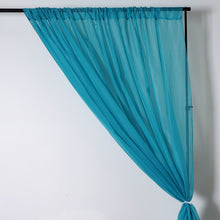 Load image into Gallery viewer, 10FT Fire Retardant Turquoise Sheer Curtain Panel Backdrops Window Treatment With Rod Pockets - Premium Collection