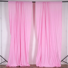 Load image into Gallery viewer, Set Of 2 Pink Fire Retardant Polyester Curtain Panel Backdrops Window Treatment With Rod Pockets - 5FTx10FT
