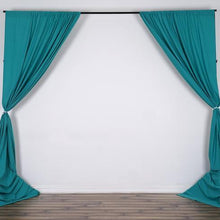 Load image into Gallery viewer, Set Of 2 Turquoise Fire Retardant Polyester Curtain Panel Backdrops Window Treatment With Rod Pockets - 5FTx10FT