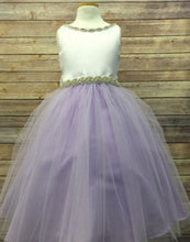Load image into Gallery viewer, Impressive Satin & Tulle Dress with Rhinestone Gem Neckline & Belt - Mint