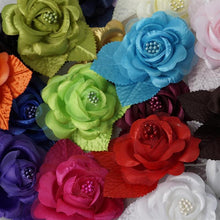 Load image into Gallery viewer, 12pcs Lavender Mini Satin Ribbon Rose Flower Pearl Spray Wedding Appliques Sewing Decor Craft Supplies