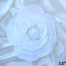 Load image into Gallery viewer, 12" Large Foam Rose Backdrop Wall Decor - White - 4 pcs