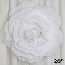 Load image into Gallery viewer, 20" Large Foam Rose Backdrop Wall Decor - White - 2 pcs