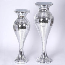 Load image into Gallery viewer, 48” Silver Mirror Mosaic Polystone Flower Floor Vase Wedding Aisle Prop Party Columns