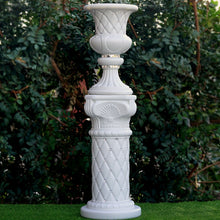 Load image into Gallery viewer, 10mm Crystal Bead Studded White Wedding French Columns With Mirror Mosaic Party Event Decoration - 17.75"x 11.25" - 4PCS