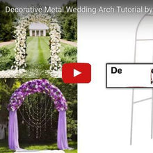 Load image into Gallery viewer, Decorative Metal Wedding Arch - White - 55"Wx90"H