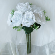 Load image into Gallery viewer, Rose &amp; Baby Breath Assorted Bridal Bouquet Artificial Silk Flowers - White
