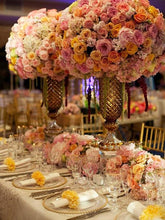 Load image into Gallery viewer, Large Open Rose Bush Artificial Silk Flowers - Champagne
