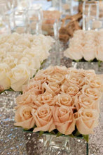 Load image into Gallery viewer, Large Open Rose Bush Artificial Silk Flowers - Coral / Cream
