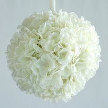 Load image into Gallery viewer, Hydrangea Kissing Ball Artificial Silk Flowers - Cream - 4 pack
