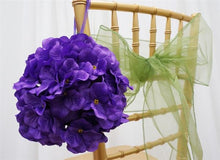Load image into Gallery viewer, Hydrangea Kissing Ball Artificial Silk Flowers - Purple - 4 pack
