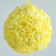 Load image into Gallery viewer, Hydrangea Kissing Ball Artificial Silk Flowers - Yellow - 4 pack
