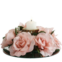 Load image into Gallery viewer, Silk Rose Candle Ring Artificial Flowers - Blush - 4 pcs
