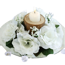 Load image into Gallery viewer, Silk Rose Candle Ring Artificial Flowers - Ivory - 4 pcs
