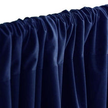 Load image into Gallery viewer, Set Of 2 Navy Fire Retardant Polyester Curtain Panel Backdrops Window Treatment With Rod Pockets - 5FTx10FT

