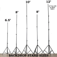 Load image into Gallery viewer, 12ft x12ft Adjustable Heavy Duty Pipe and Drape Kit Wedding Photography Backdrop Stand
