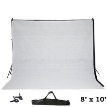 Load image into Gallery viewer, 10FT  Adjustable Crossbar Kit Wedding Photography Muslin Backdrop Stand + FREE Backdrops
