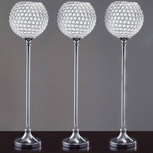 Load image into Gallery viewer, 37" Silver Shangri La Crystal Acrylic Diamond Chandelier Lamp Wedding Centerpiece With 10" Ball
