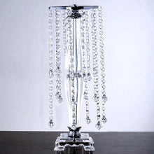 Load image into Gallery viewer, 22" Tall Flower Stand Crystal Pendants Chandelier Wedding Centerpiece
