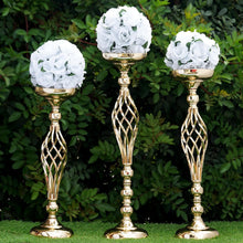 Load image into Gallery viewer, 19.5" Tall Gold  Metal Wedding Flower Decor Candle Holder Vase Centerpiece - Buy 1 Get 1 Free
