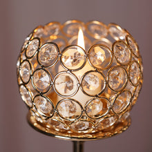Load image into Gallery viewer, 40" Gold Crystal Beaded 13 Arm Candelabra Chandelier Votive Candle Holder Wedding Centerpiece
